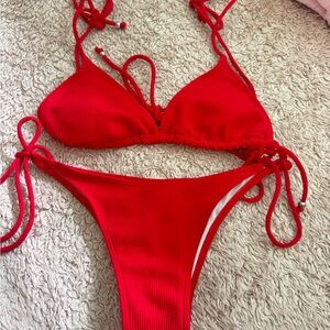 Chic Red Bikini Set